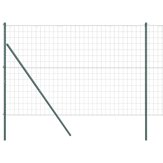 Zaun mit Pfosten Grün 1.6 x 10 m Stahl