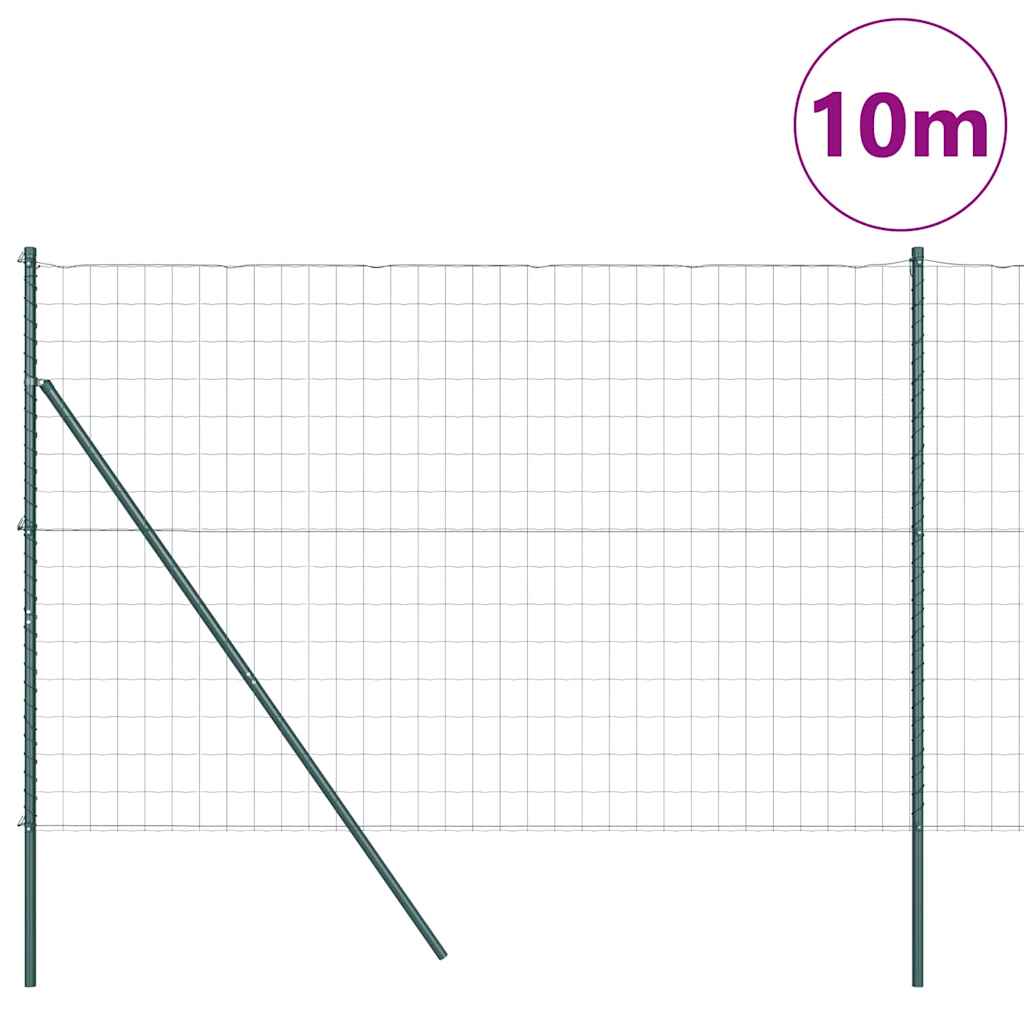 Zaun mit Pfosten Grün 1.6 x 10 m Stahl