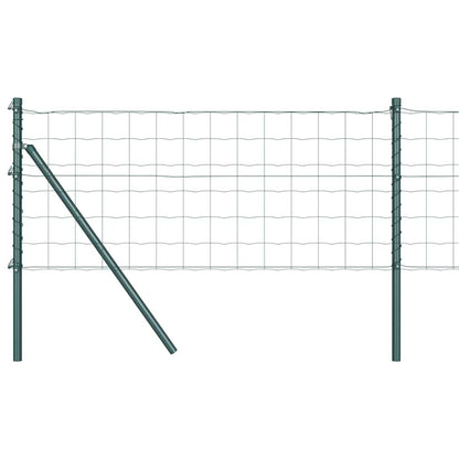 Zaun mit Pfosten Grün 0,4 x 10 m Stahl