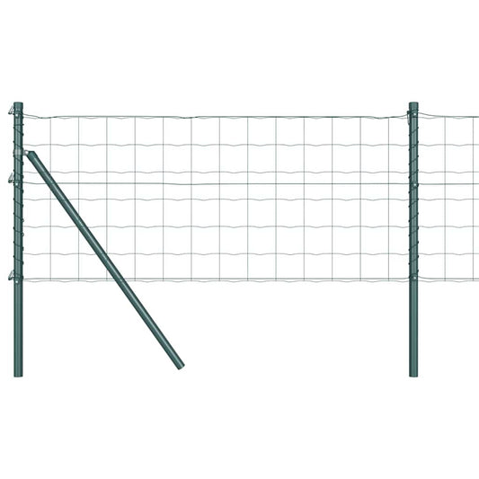 Zaun mit Pfosten Grün 0,4 x 10 m Stahl