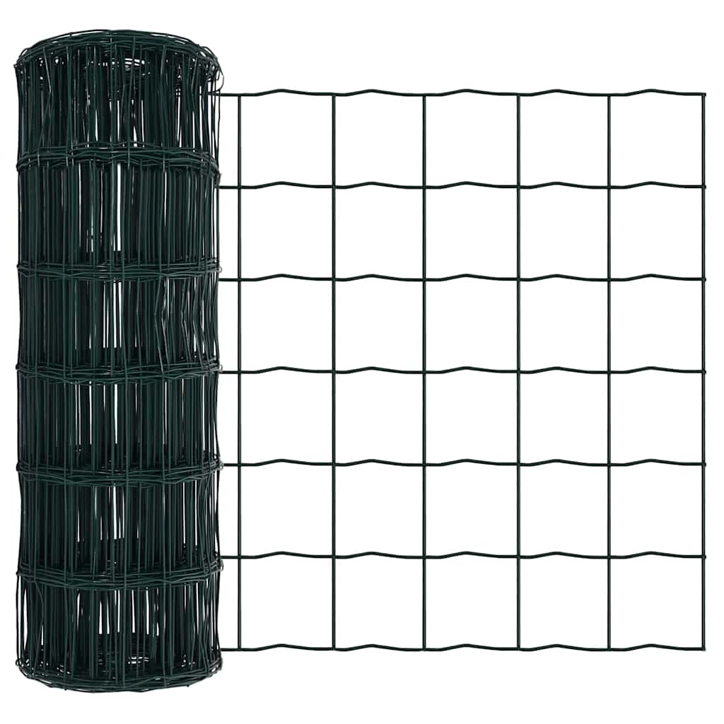 Zaun mit Pfosten Grün 0,4 x 10 m Stahl