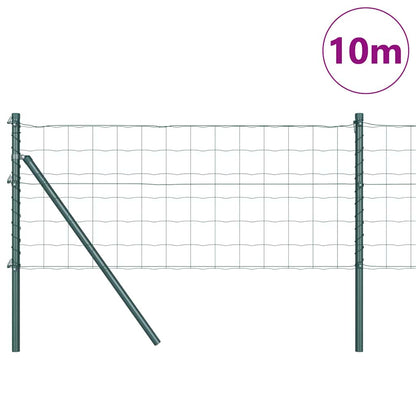 Zaun mit Pfosten Grün 0,4 x 10 m Stahl