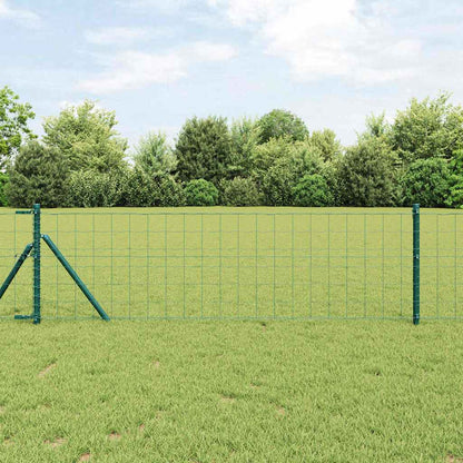 Zaun mit Pfosten Grün 0.8 x 10 m Stahl