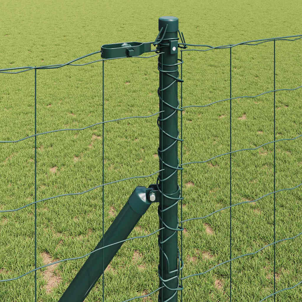 Zaun mit Pfosten Grün 1,2 x 10 m Stahl