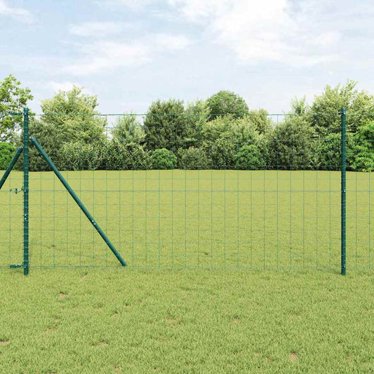 Zaun mit Pfosten Grün 1.2 x 10 m Stahl