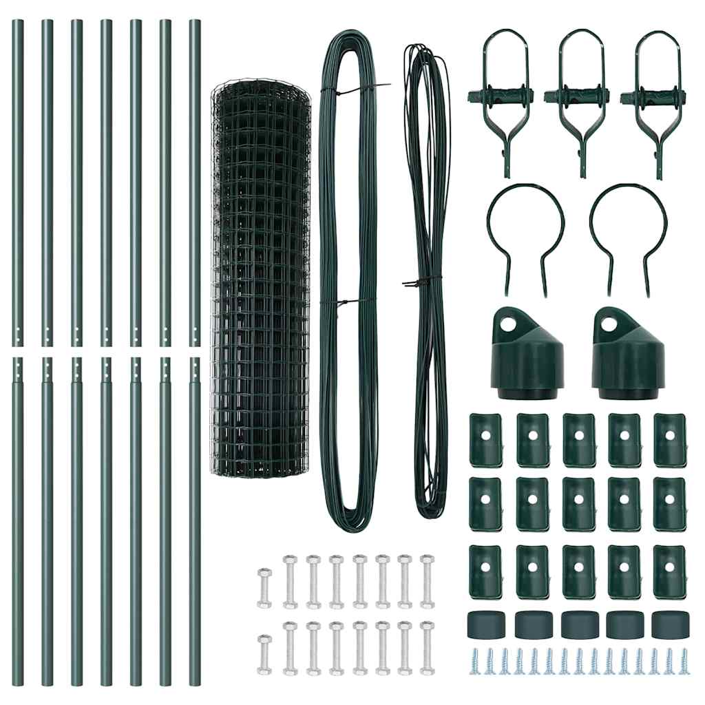 Zaun mit Pfosten Grün 1.2 x 10 m Stahl