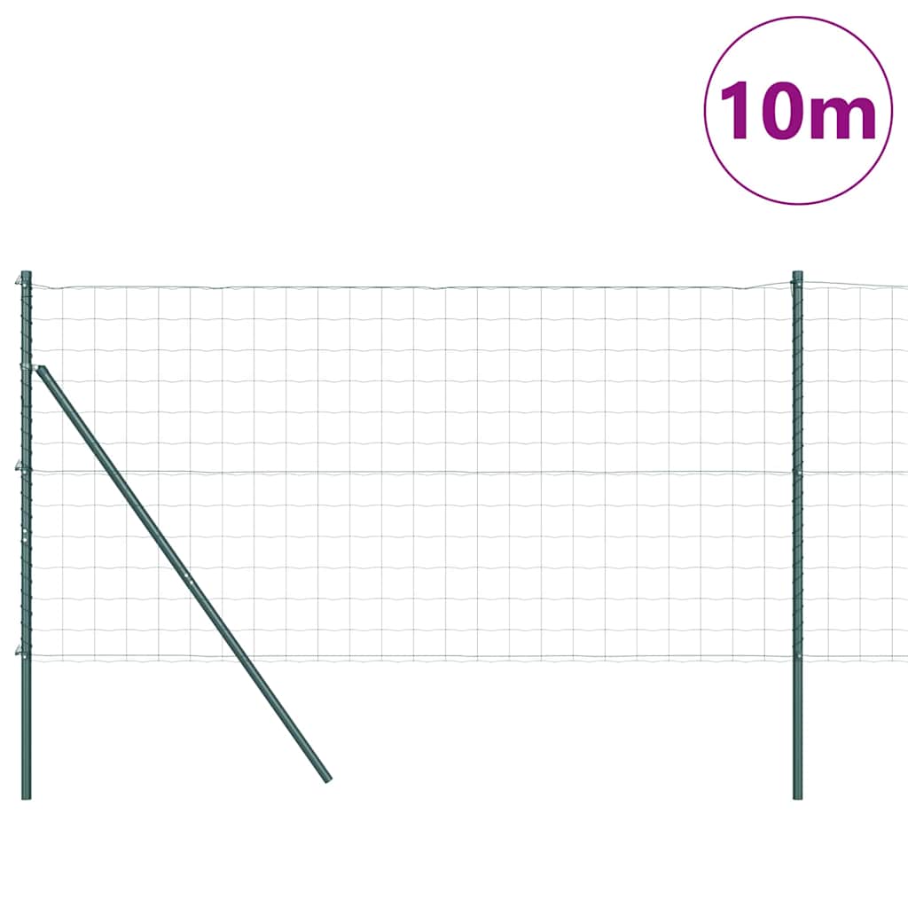 Zaun mit Pfosten Grün 1.2 x 10 m Stahl