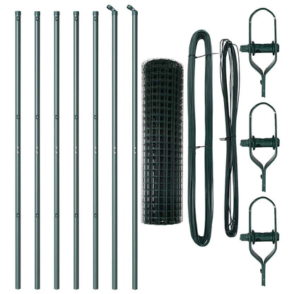Zaun mit Pfosten Grün 1.4 x 10 m Stahl