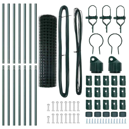 Zaun mit Pfosten Grün 1.4 x 10 m Stahl