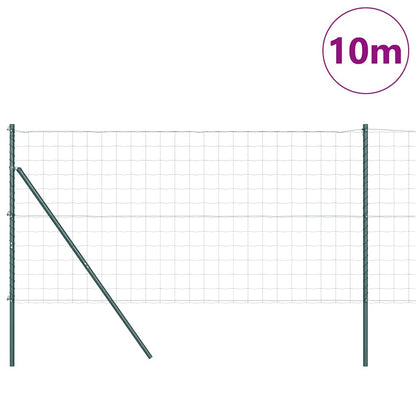 Zaun mit Pfosten Grün 1.4 x 10 m Stahl