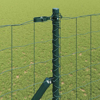 Zaun mit Pfosten Grün 1,5 x 10 m Stahl