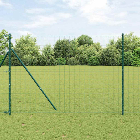 Zaun mit Pfosten Grün 1.5 x 10 m Stahl