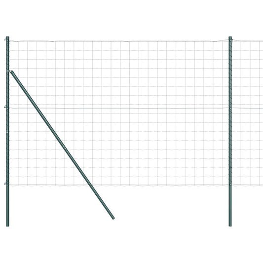 Zaun mit Pfosten Grün 1.5 x 10 m Stahl