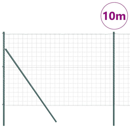 Zaun mit Pfosten Grün 1.5 x 10 m Stahl