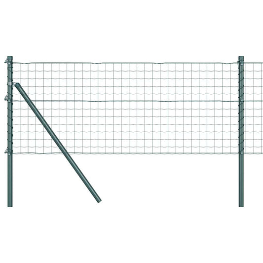Zaun mit Pfosten Grün 0,4 x 25 m Stahl