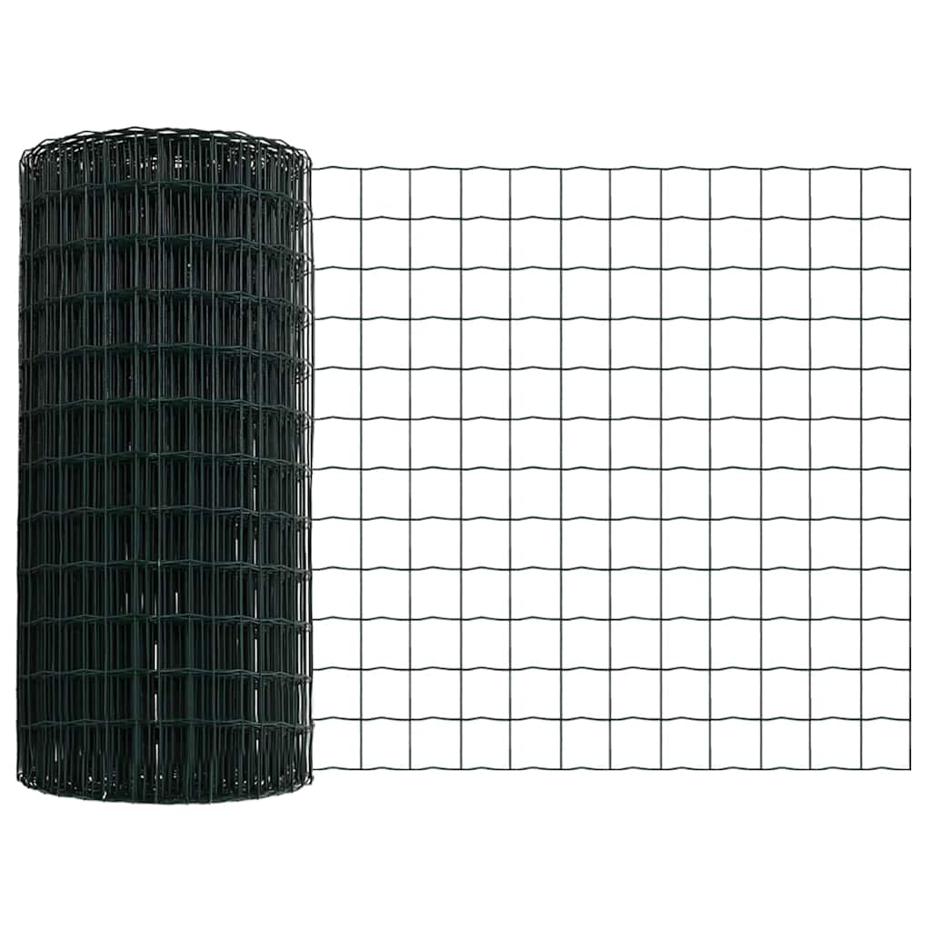 Zaun mit Pfosten Grün 0,4 x 25 m Stahl