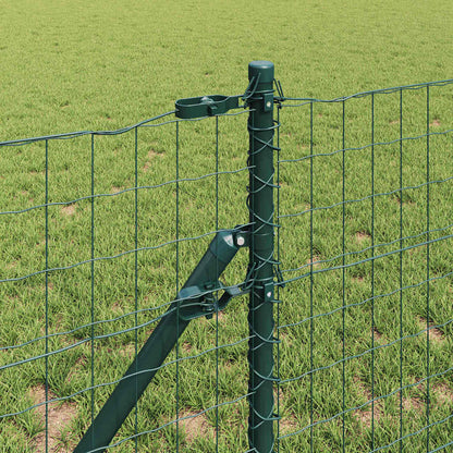 Zaun mit Pfosten Grün 0,8 x 25 m Stahl
