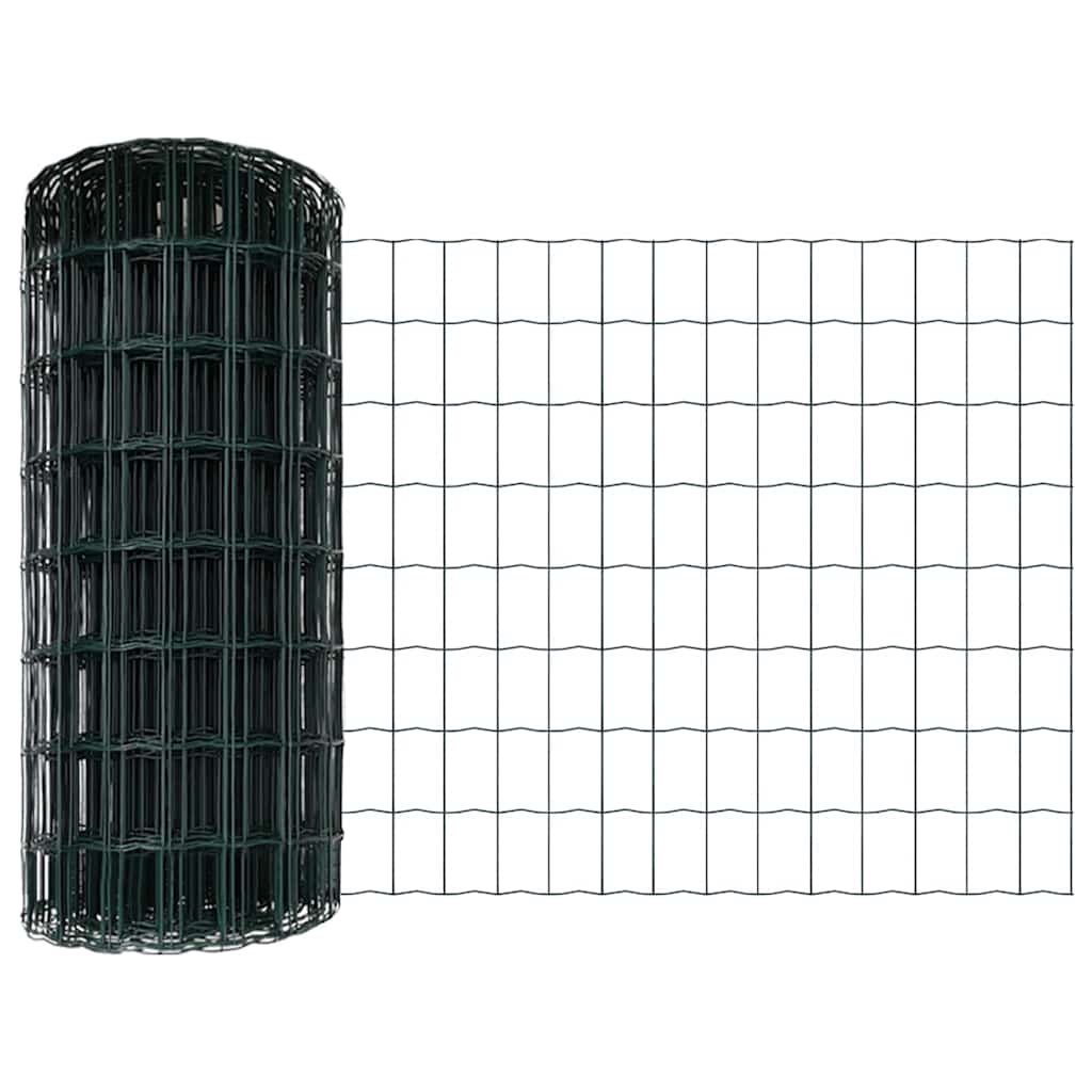 Zaun mit Pfosten Grün 0.8 x 25 m Stahl