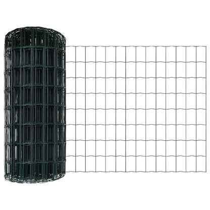 Zaun mit Pfosten Grün 0.8 x 25 m Stahl