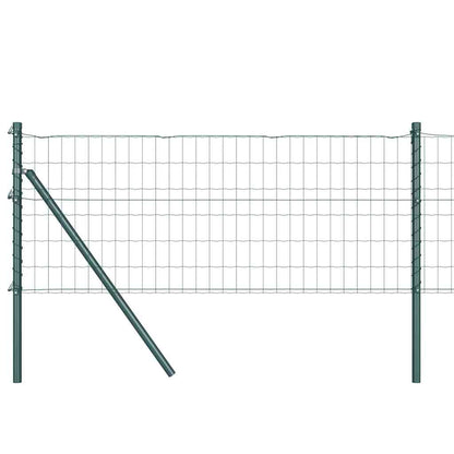 Zaun mit Pfosten Grün 0,6 x 25 m Stahl