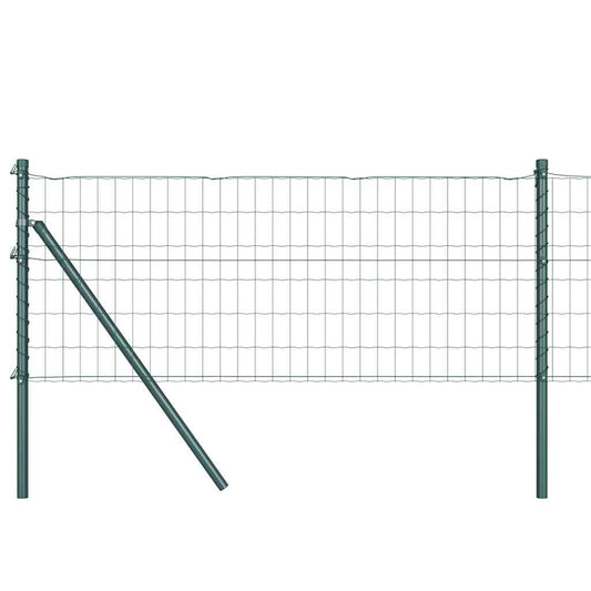 Zaun mit Pfosten Grün 0,6 x 25 m Stahl