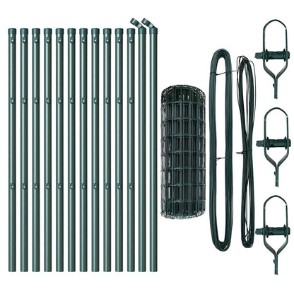 Zaun mit Pfosten Grün 0,6 x 25 m Stahl