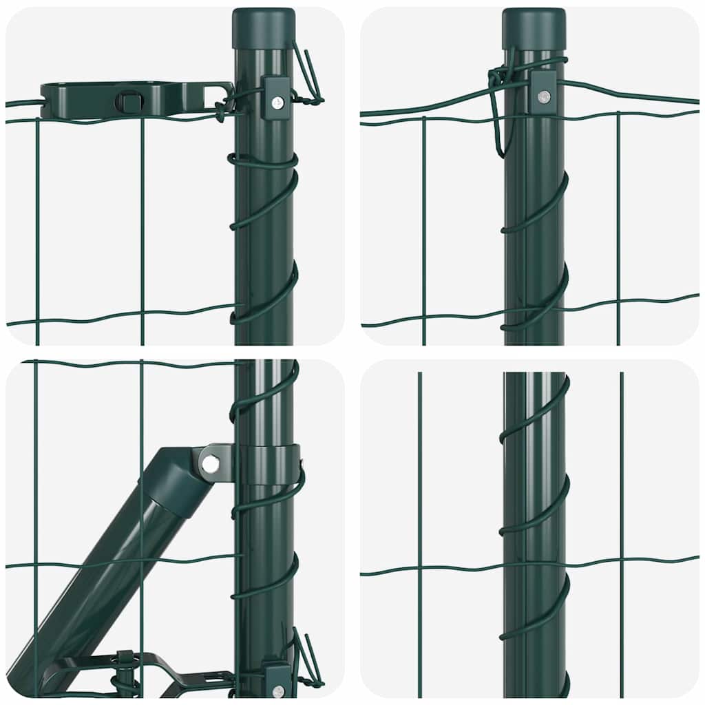 Zaun mit Pfosten Grün 0.8 x 25 m Stahl