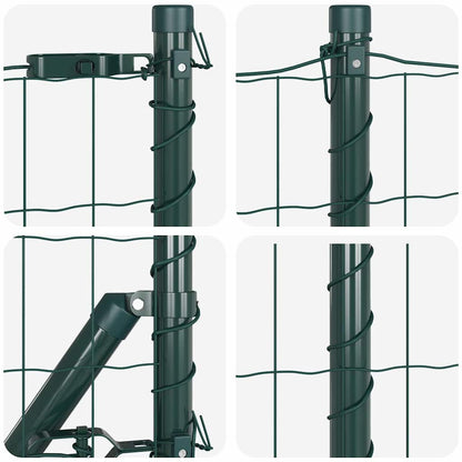 Zaun mit Pfosten Grün 0.8 x 25 m Stahl