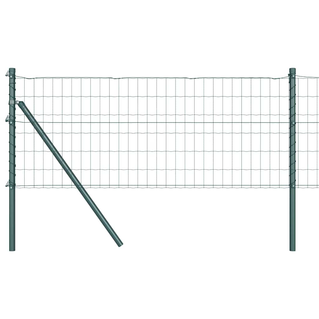 Zaun mit Pfosten Grün 0.8 x 25 m Stahl