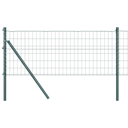 Zaun mit Pfosten Grün 0.8 x 25 m Stahl