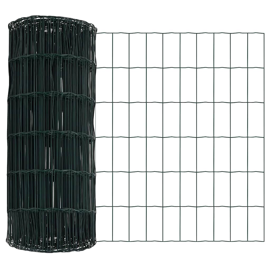 Zaun mit Pfosten Grün 0.8 x 25 m Stahl