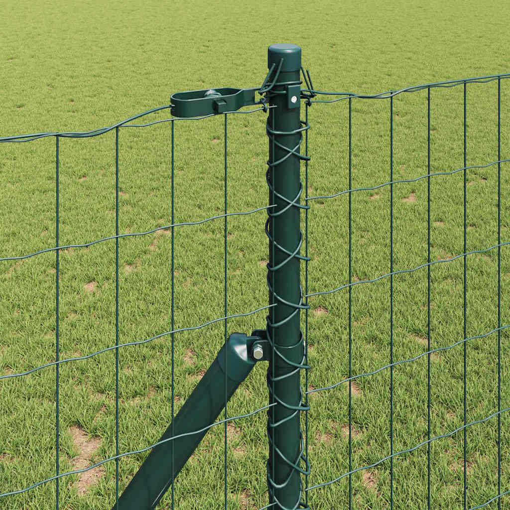 Zaun mit Pfosten Grün 1 x 25 m Stahl