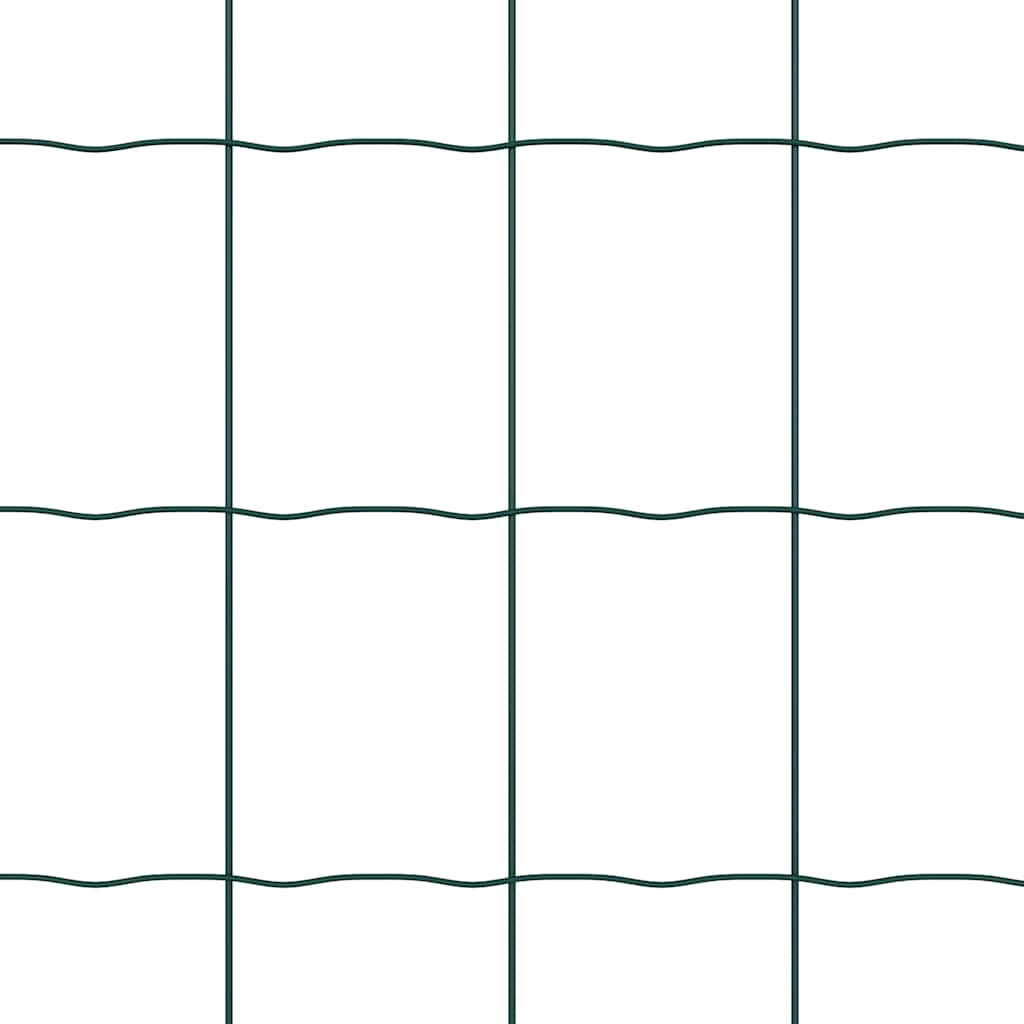 Zaun mit Pfosten Grün 0.8 x 25 m Stahl