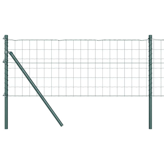 Zaun mit Pfosten Grün 0.8 x 25 m Stahl