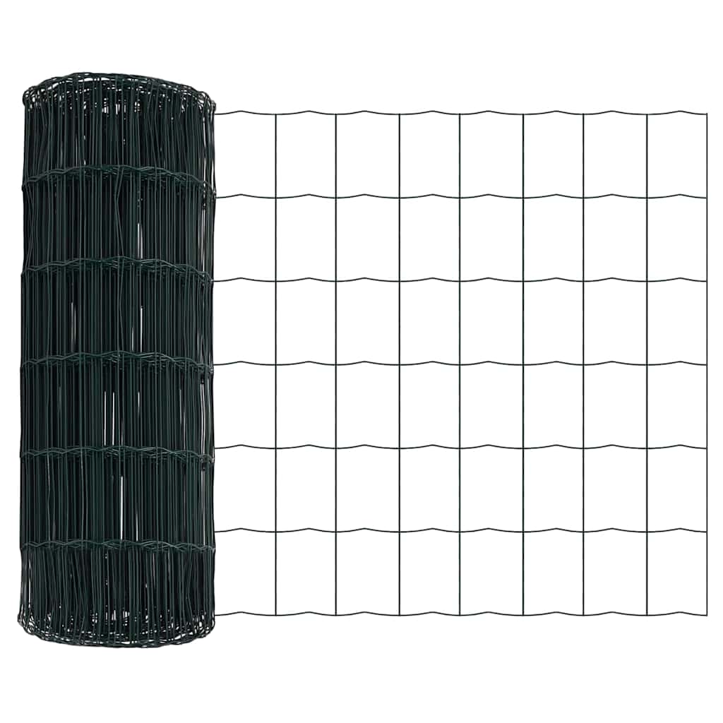 Zaun mit Pfosten Grün 0.8 x 25 m Stahl