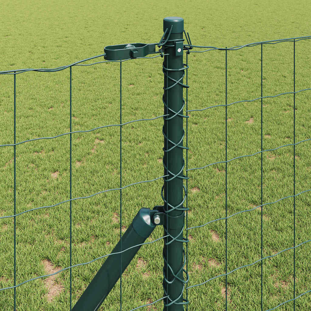 Zaun mit Pfosten Grün 1 x 25 m Stahl