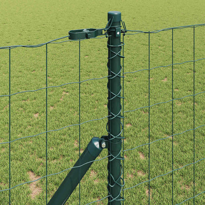 Zaun mit Pfosten Grün 1 x 25 m Stahl