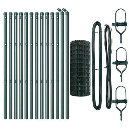 Zaun mit Pfosten Grün 0.8 x 25 m Stahl