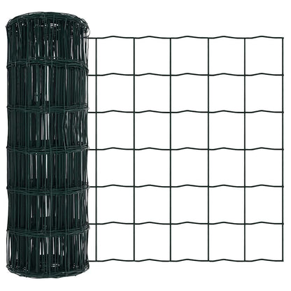 Zaun mit Pfosten Grün 0.8 x 25 m Stahl