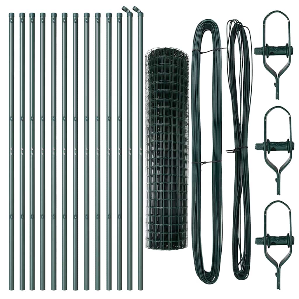 Zaun mit Pfosten Grün 1.2 x 25 m Stahl