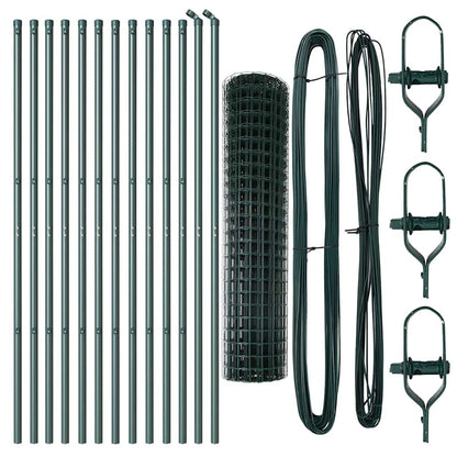 Zaun mit Pfosten Grün 1.2 x 25 m Stahl