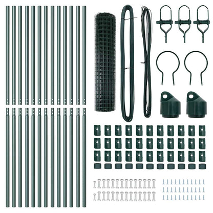 Zaun mit Pfosten Grün 1.2 x 25 m Stahl
