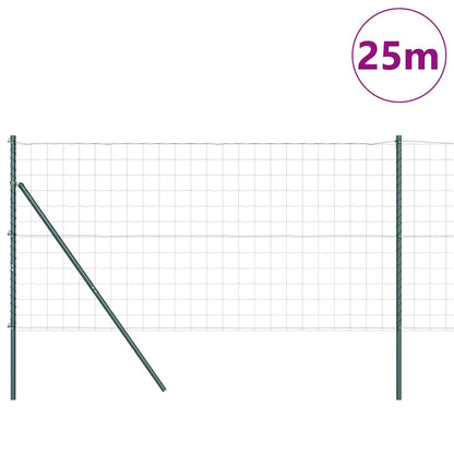 Zaun mit Pfosten Grün 1.2 x 25 m Stahl