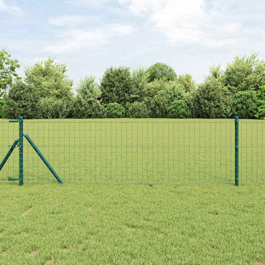Zaun mit Pfosten Grün 0.6 x 50 m Stahl