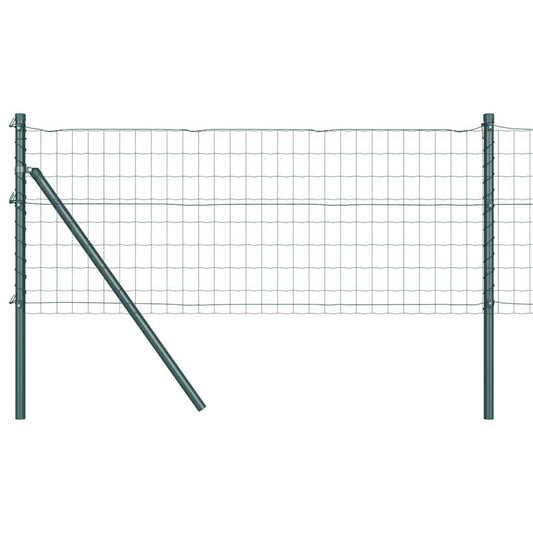 Zaun mit Pfosten Grün 0.6 x 50 m Stahl