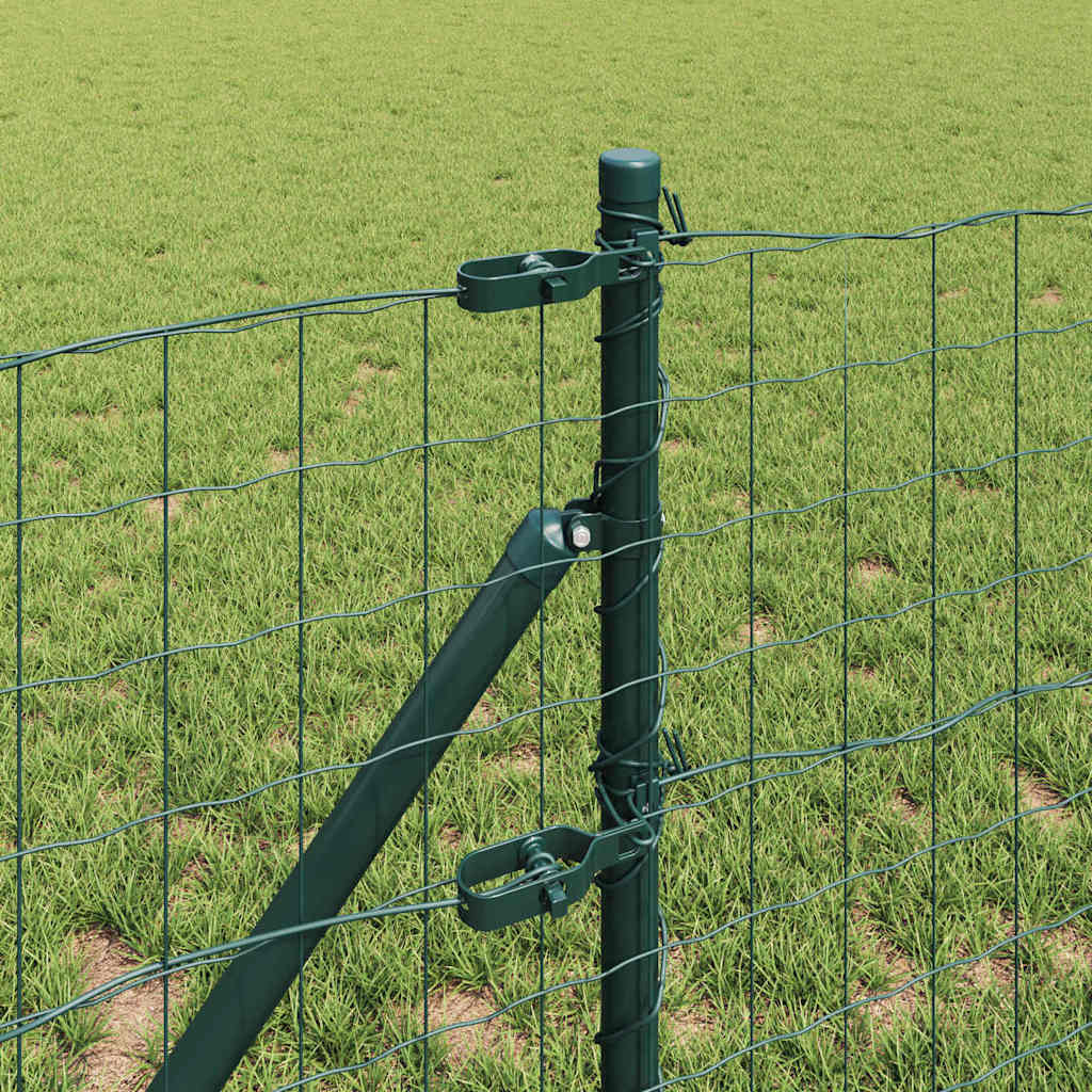 Zaun mit Pfosten Grün 0,4 x 10 m Stahl