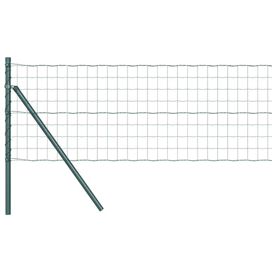 Zaun mit Pfosten Grün 0,4 x 10 m Stahl