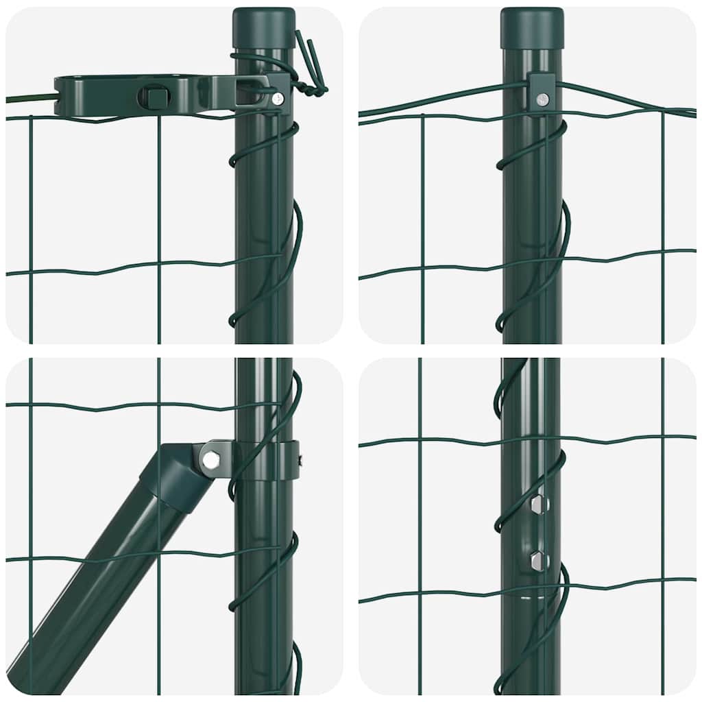 Zaun mit Pfosten Grün 1.2 x 10 m Stahl