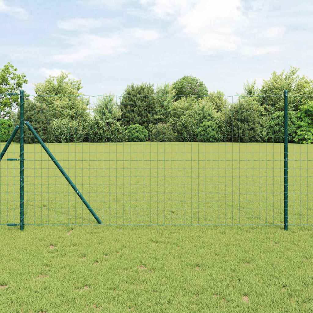 Zaun mit Pfosten Grün 1.2 x 10 m Stahl