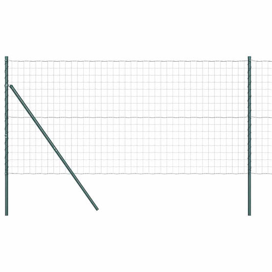Zaun mit Pfosten Grün 1.2 x 10 m Stahl